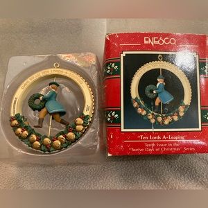 Vintage/New Enesco Day Ten Lords a Leaping Ornament